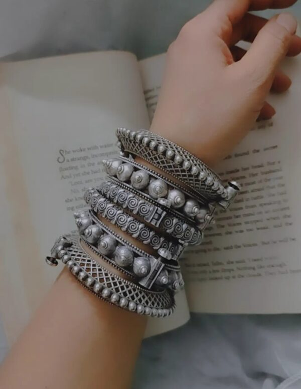 Silver replica Bangles Set of 6 pc-2 - Image 2