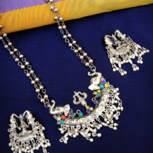 Traditional Oxidised Silver Goddess Temple Set