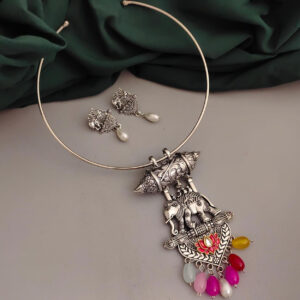 VAAMIKA elephant Hasli Necklace Earrings Set