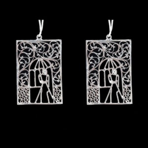 Woman with an umbrella Earrings